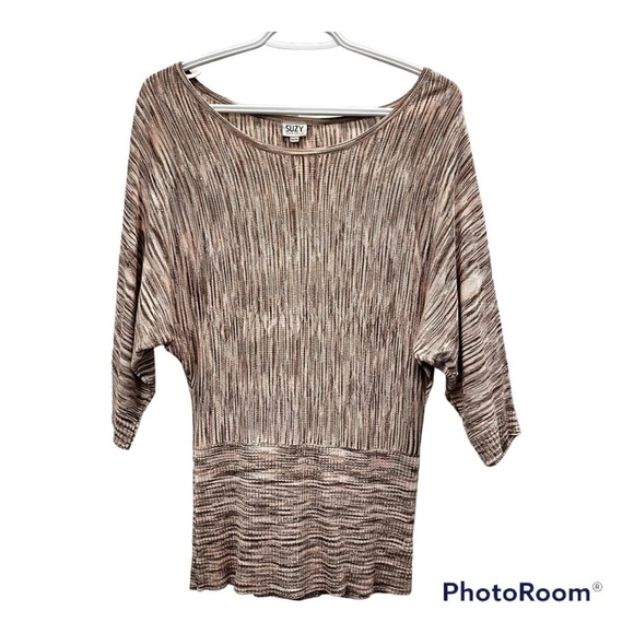 SUZY Shier dusty rose striated top size medium - Picture 1 of 7